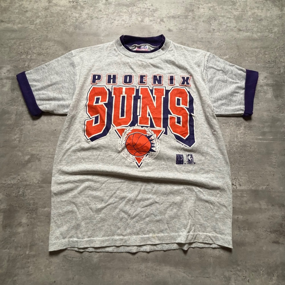 Trench Phoenix Suns Shirt Medium Gray 1991 Vintage NBA Tee